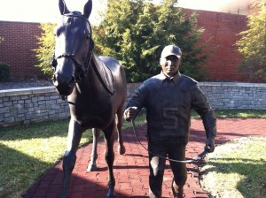 Horse racing statue