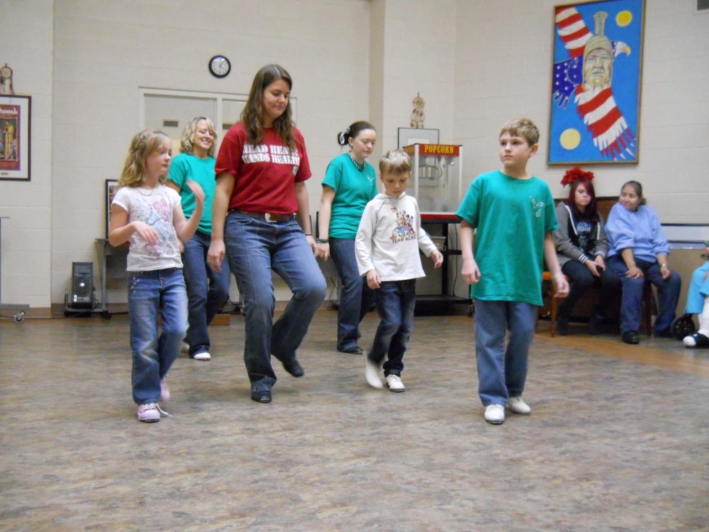 2013 - Swain County 4-H Clogging Clovers at Tsali Manor. Performing clogging steps for residents, as a community service project.