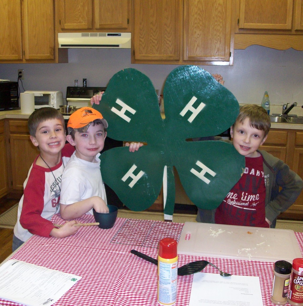 2013 - West Swain 4-H Club members participate in cooking program. (L-R) Tal Danforth, Kadin Taylor and Darien Vaughn.