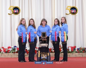 L to R: Kirsten Gregory (Chatham), Sierra Simmerman (Union), Mary Dickerson (Chatham), Megan Downs (Johnston), Julie Dickerson (Chatham)