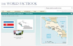 Cover photo for The CIA World FactBook on Costa Rica