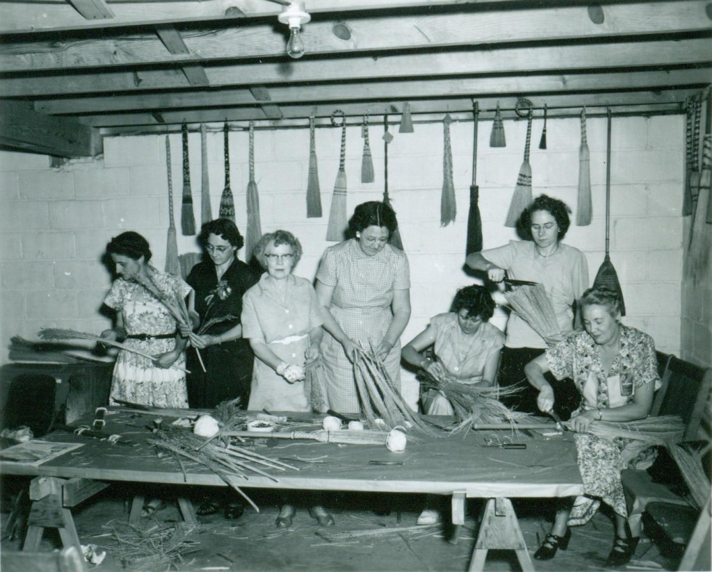 1950's Swain County Extension Homemakers making brooms