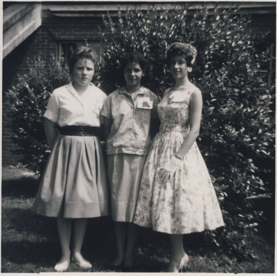 June 1960 - Jr. Dress Revue (L-R) Susan Lyday 3rd place, Betty Jean Chickililie 2nd Place, Jessie Greyer 1st Place.
