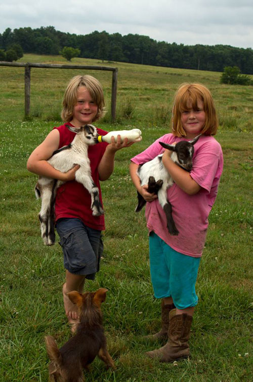 Chatham County young farmers and 4-Hers Dennet and Lilly Withington from Lilly Den Farm