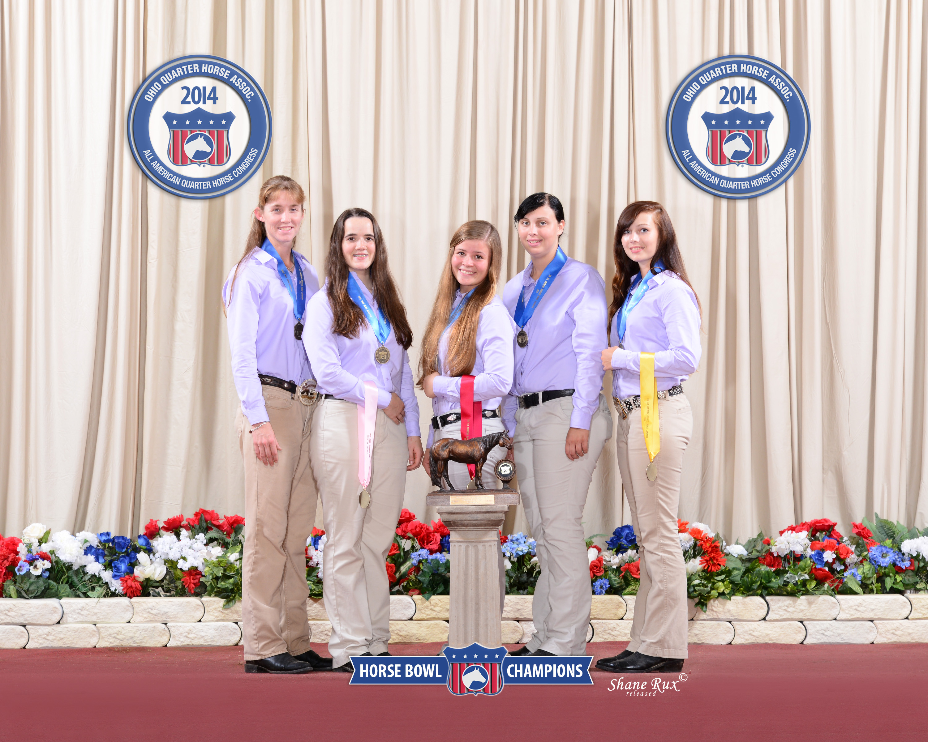 Congress Horsebowl Champions. L to R: Lindsay Riddell, Alexandria Knudson, Rachel Rezin, Tori Gwaltney and Hannah Sather.