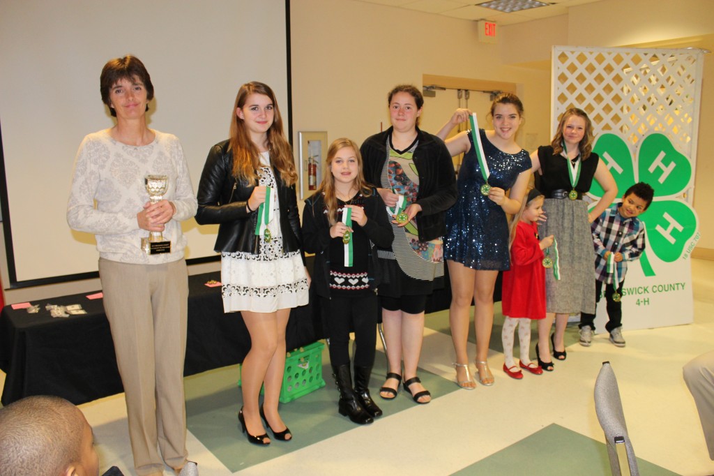 Bits and Boots 4-H Club of the Year. Benjie Jones (club leader), Members – Kaitlin Jones, Mackenzie Snyder, Rebekah Taylor, Lena Devlin, Payton Pruett, Jillian Bowling, and Amaury Sawyer