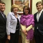 (L to R) Josh Grant, Research Asst. Mary Marchman, Legislative Asst. Senator Kathy Harrington Javier Pico, Intern