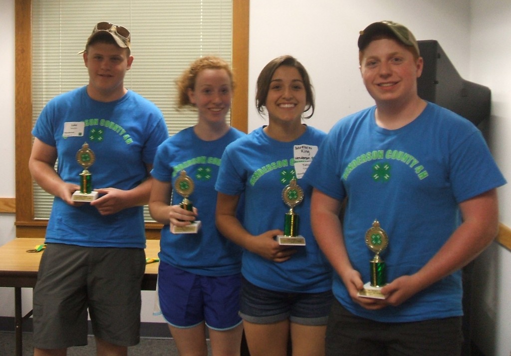 4-Hers from Henderson County will have the opportunity to represent North Carolina at the National WHEP Invitational in Alabama. L to R: Luke Maybin, Hannah Worrell, Tatum Epperson, Matthew King