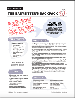 The Babysitter's Backpack: Positive Discipline