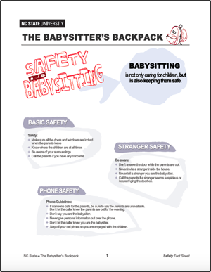 The Babysitter's Backpack: Safety and Babysitting