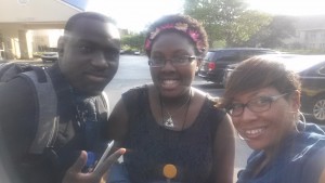 Langston, Taylor and Angela Galloway, 4-H Extension Agent take a selfie before the Congress Awards banquet