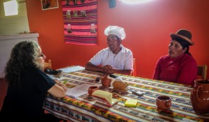 Barbieri interviewing community members (Hatunq’olla, Puno)