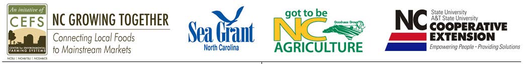 NCGT, Sea Grant, NCDA, and NCCE logos