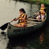 4-H campers canoeing