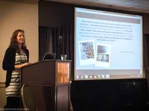 Allie McCreary presented how social media data can be "mined" to understand more about tourists in coastal areas and to explore which resources and amenities are most meaningful to coastal tourists.