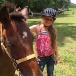 Kirsten Avery and her horse during the horseback riding class.