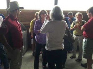 Rhonda Sherman in the compost barn