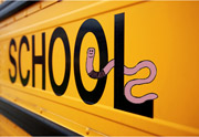 school bus with wiggle worm