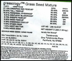 portion of grassology label