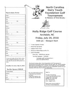 Cover photo for 22nd Annual NC Dairy Youth Foundation Golf Tournament