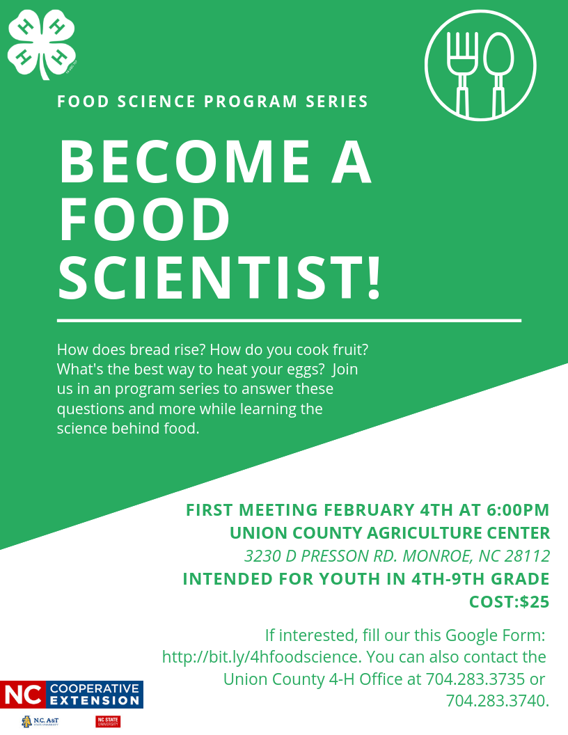 4H Food Science Program Begins on February 4 Extension Marketing and