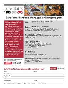 Cover photo for Safe Plates for Food Managers Training