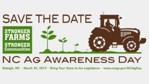 N.C. Agriculture Awareness Day info slide - March 20, 2019 in Raleigh, N.C.