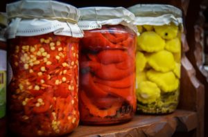 3 jars of canned goods
