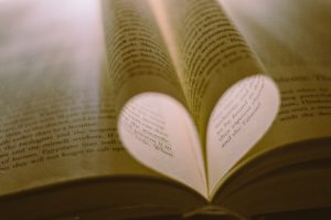 book pages in form of a heart