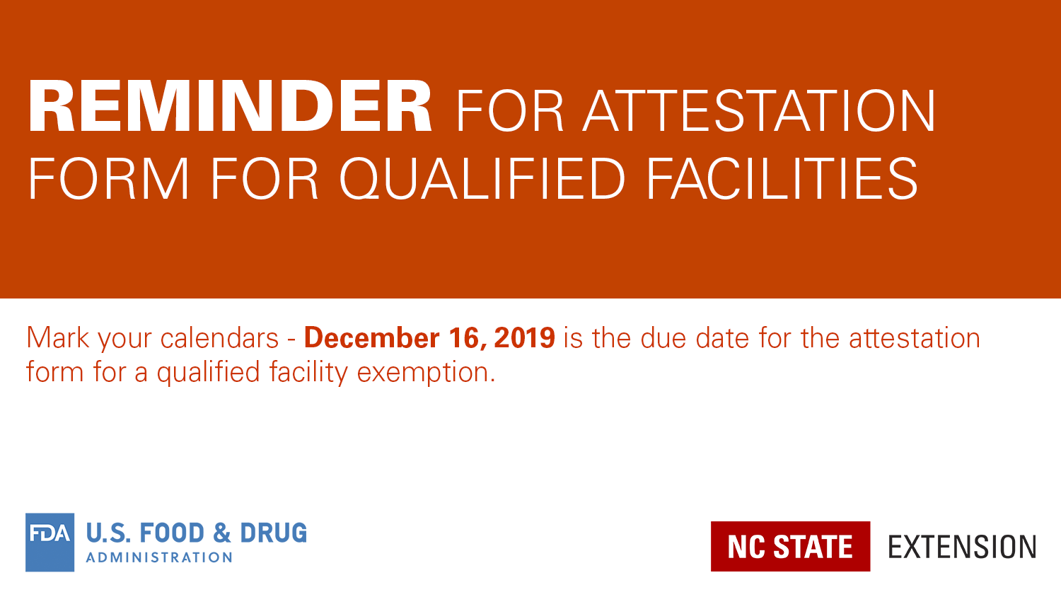 Qualified Facility Attestation Form Due Soon NC State Extension