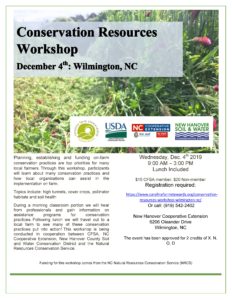 Cover photo for Conservation Resources Workshop - Register Before Dec. 2