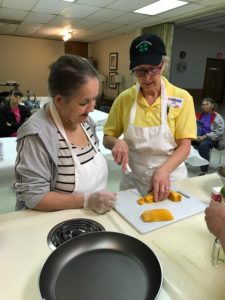 Janice Fields demonstrating knife skills