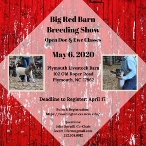Flyer promoting Big Red Barn Breeding Show