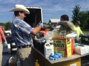 people at pesticide disposal day event