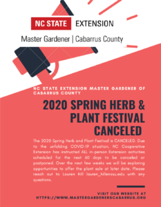 Cover photo for 2020 Spring Plant & Herb Festival- CANCELED