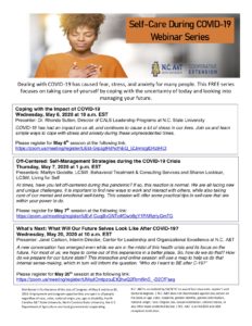 Cover photo for Self-Care During COVID-19 Webinar Series