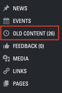 Old Content link