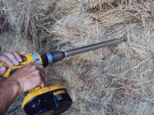 Sampling hay bales