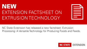 Red banner with text New: Extension Factsheet on Extrusion Technology