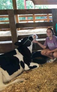 Participant with calf