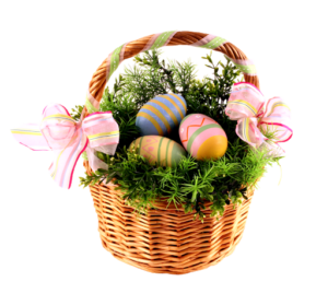 Easter basket with eggs