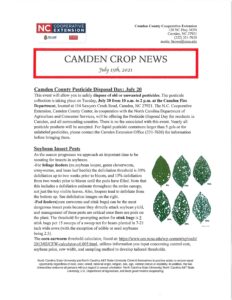 Cover photo for Camden Crop News: July 15, 2021