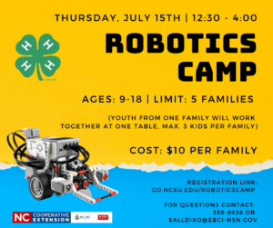 Cover photo for Robotics Camp Happening on July 15!