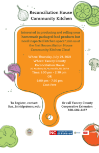 Cover photo for Yancey County Reconciliation House Community Kitchen Class
