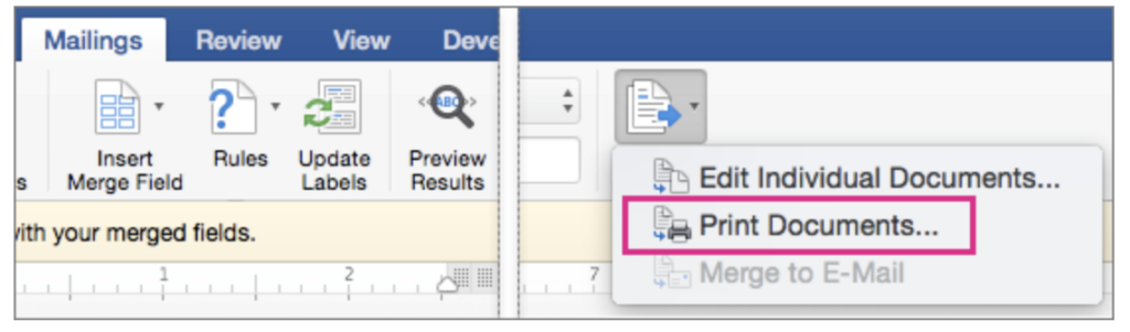 Print Documents option