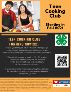 Cover photo for Interested in Being Part of a Teen Cooking Club?
