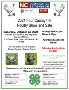 Cover photo for 2021 Four County 4-H Poultry Show and Sale