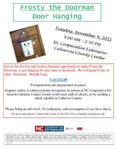 Cover photo for Frosty the Doorman Workshop