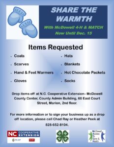 Cover photo for McDowell Share the Warmth