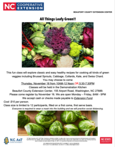 Cover photo for All Things Leafy Green Class